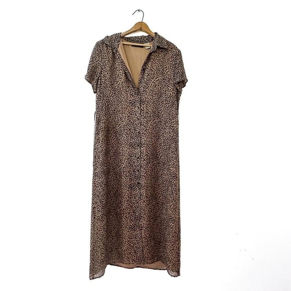 vintage Dresses & Skirts - Vintage Late 90s / Y2K Sag Harbor Silk Maxi Button Down Dress Silk - Size 12
